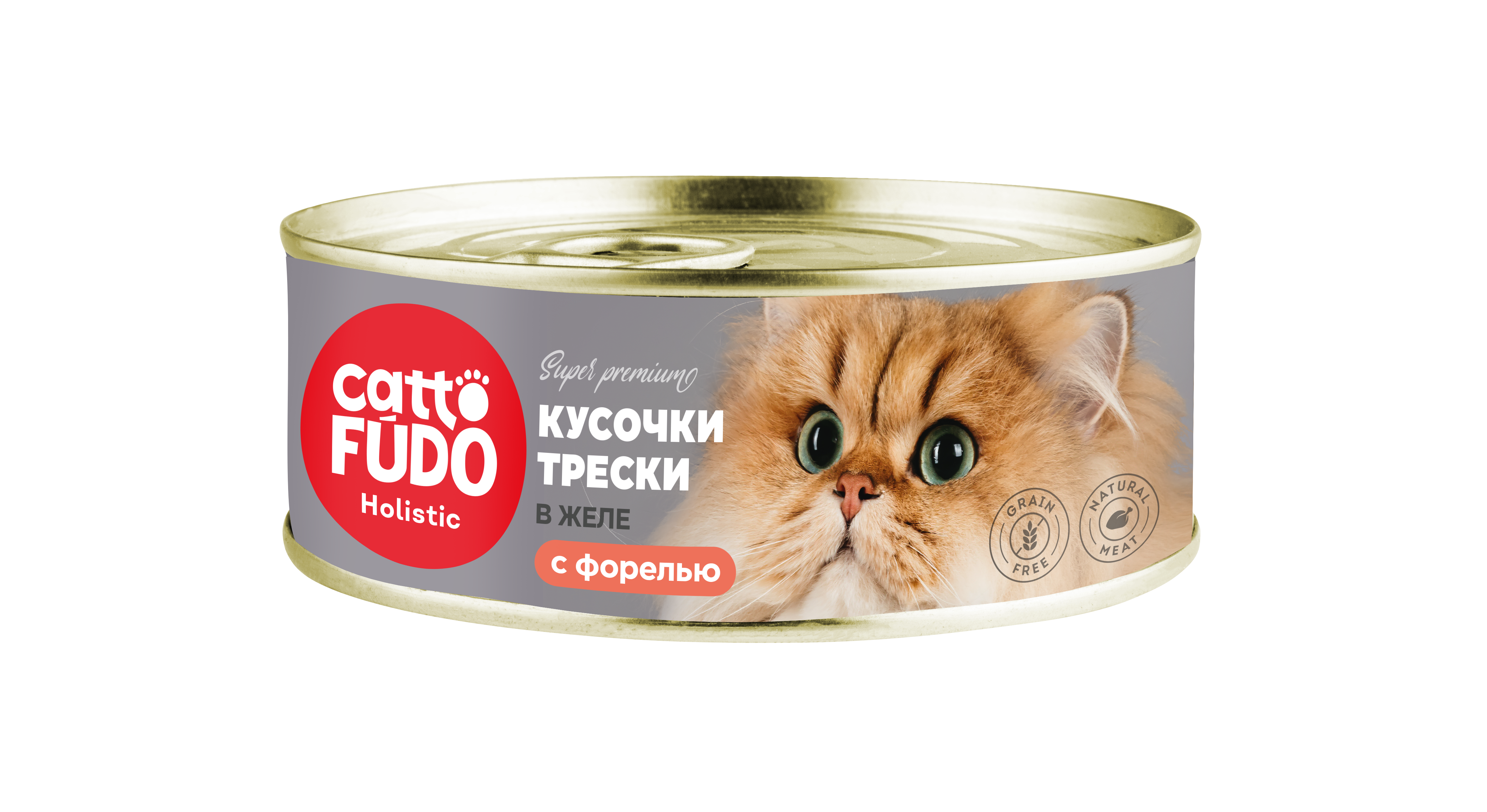 Cattofūdo Holistic консервы для кошек кусочки трескис форелью в желе 80г фото, цены, купить