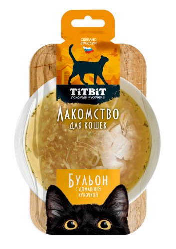 TiTBiT Бульон с домашней курочкой лакомство для кошек 55 г фото, цены, купить
