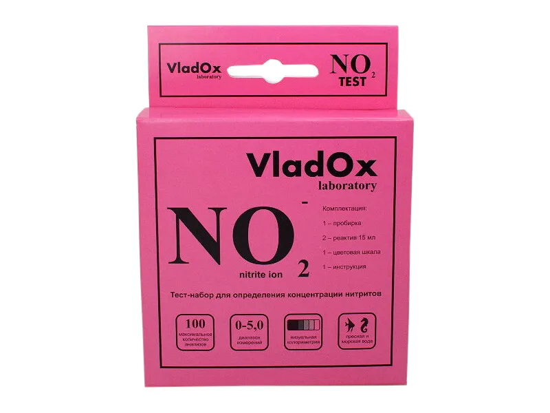 VladOx ТЕСТ NO2 для измерения концентрации нитритов фото, цены, купить