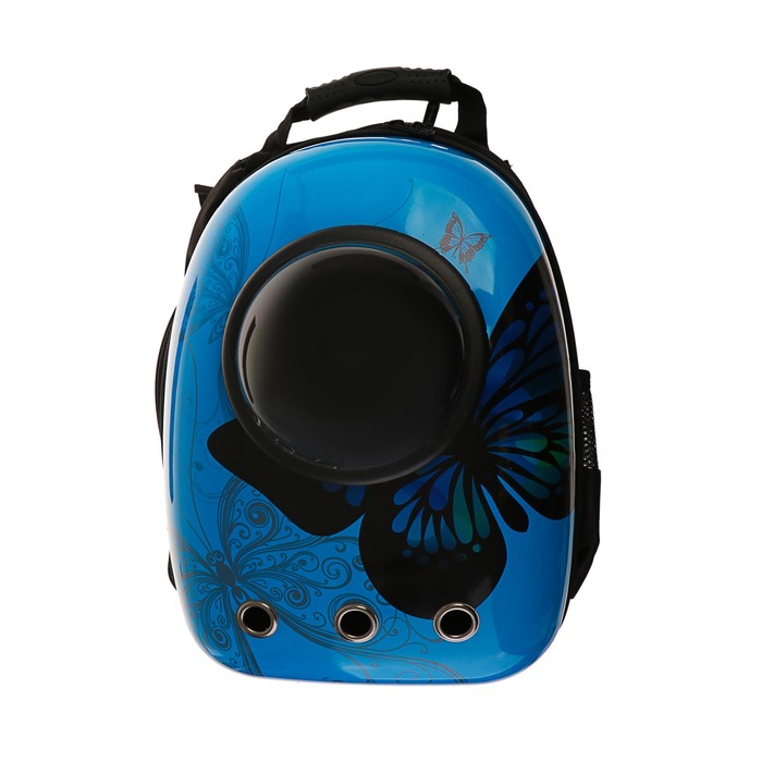Рюкзак для переноски животных с окном Бабочка 32х26х44 см голубой фото, цены, купить