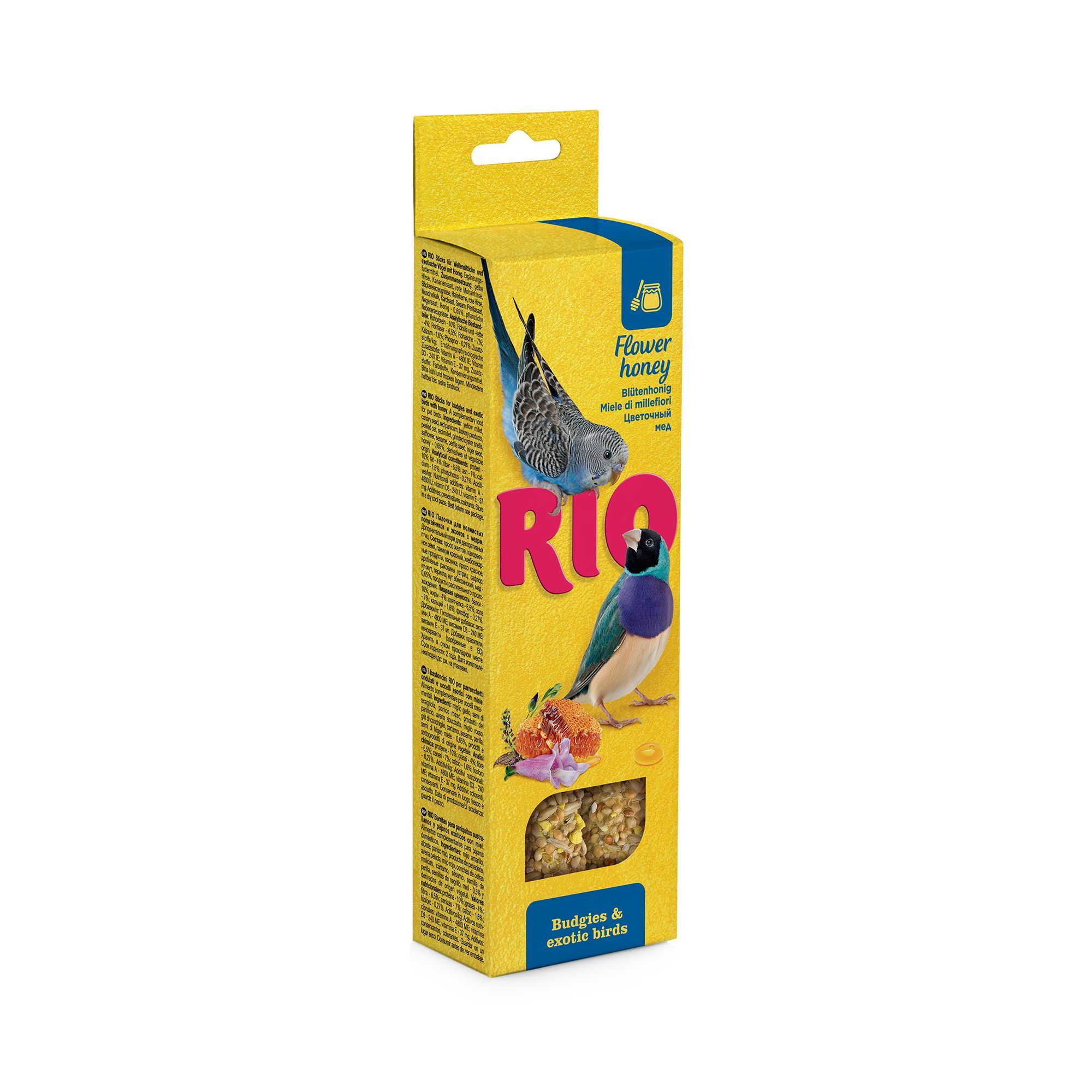 RIO для волнистых попугаев и экзотов с медом 2 палочки 40г  фото, цены, купить