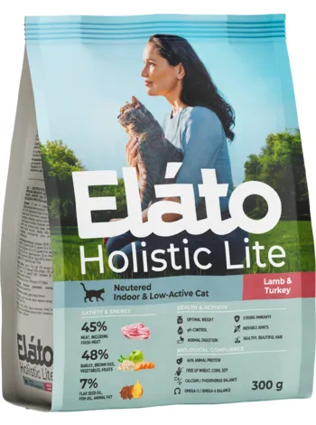 ELATO Holistic Lite Neutered Lamb & Turkey для стерилизованных кошек ягненок, индейка 300г фото, цены, купить