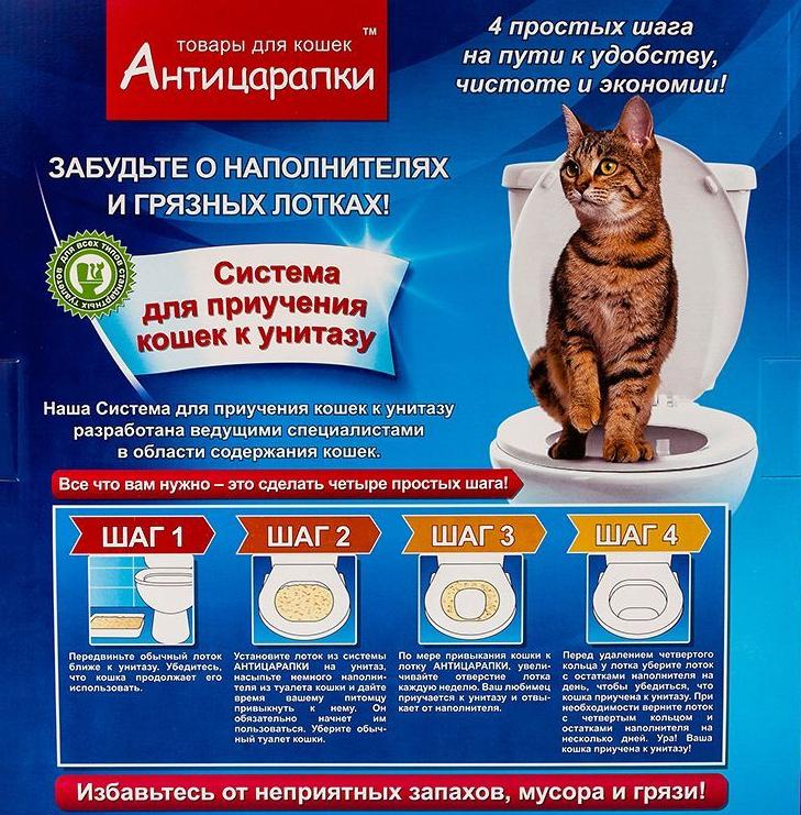 Накладка на унитаз для кошек, система для приучения к туалету фото, цены, купить