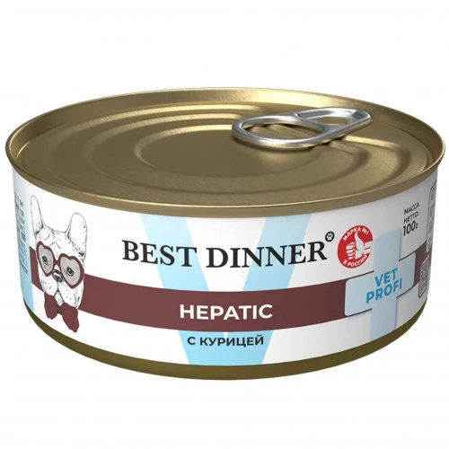Best Dinner Vet Profi Hepatic консервы  для собак с курицей 100г фото Best Dinner Vet Profi Hepatic консервы  для собак с курицей 100г фото, цены, купить