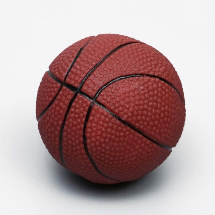 Игрушка пищащая "Мяч Баскетбол" диаметр 7,5 см, тёмно-коричневая 157439 фото, цены, купить