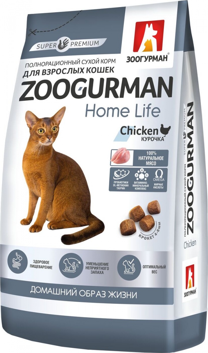 Zoogurman Home Life с курочкой для кошек 1,5кг фото, цены, купить