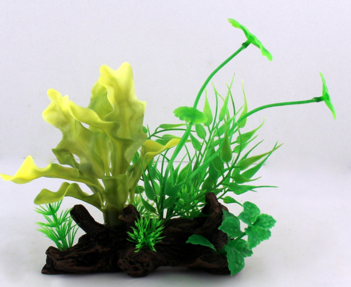 Грот "Искусственные растения с корягой" 20 см. (3809) фото, цены, купить