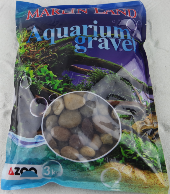 Грунт Галька для аквариума темная 2,5-5см (3кг) (KL0801) фото, цены, купить