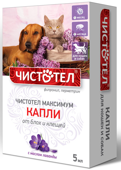 Капли на холку Чистотел Максимум, от блох и клещей, универсальные, 5 мл фото, цены, купить
