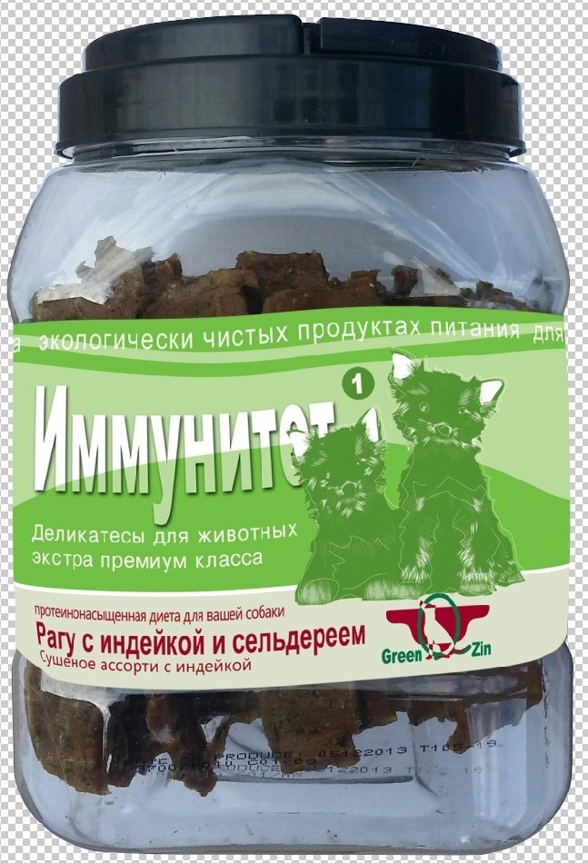 Green Qzin ИММУНИТЕТ-1 Сушеное мясо индейки с сельдереем 750г (банка) фото, цены, купить
