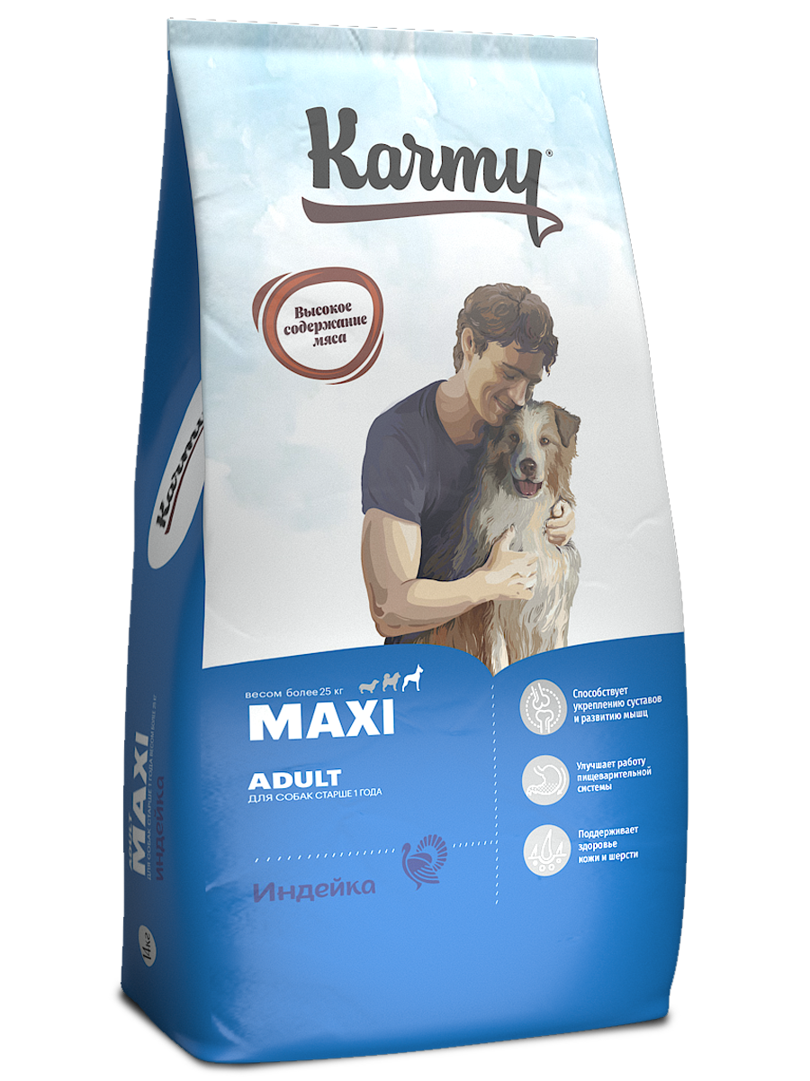 KARMY Maxi Adult с индейкой для собак крупных пород 14 кг фото, цены, купить