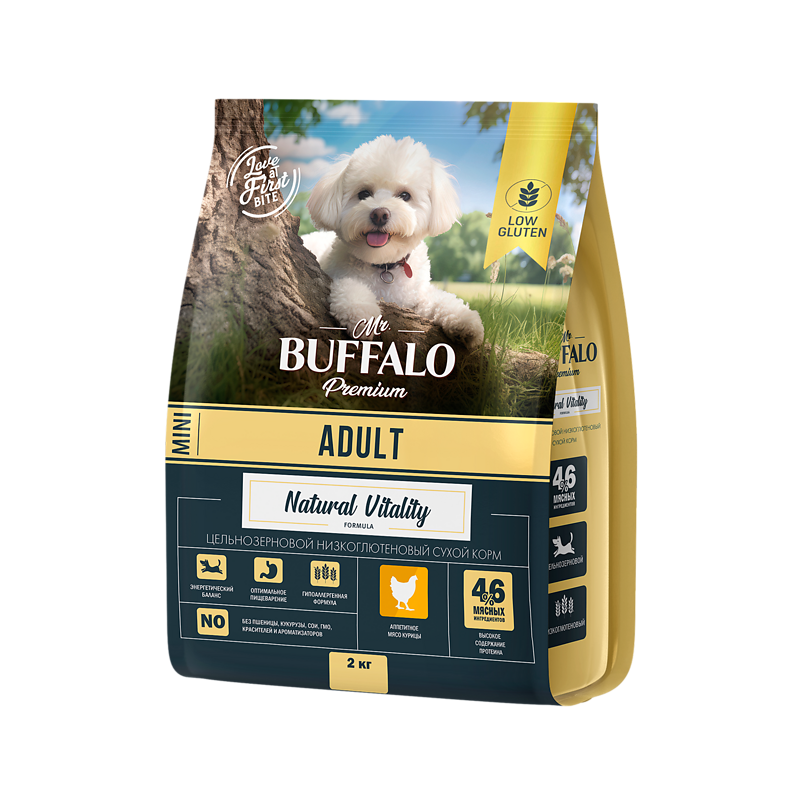 Mr.Buffalo ADULT MINI с курицей для собак мелких пород 2 кг фото, цены, купить