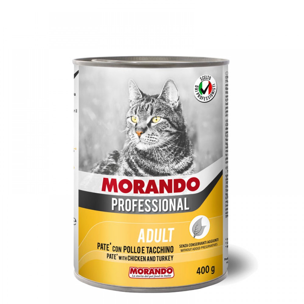 MORANDO PROFESSIONAL Консервы с курицей и индейкой паштет для кошек 400г фото, цены, купить