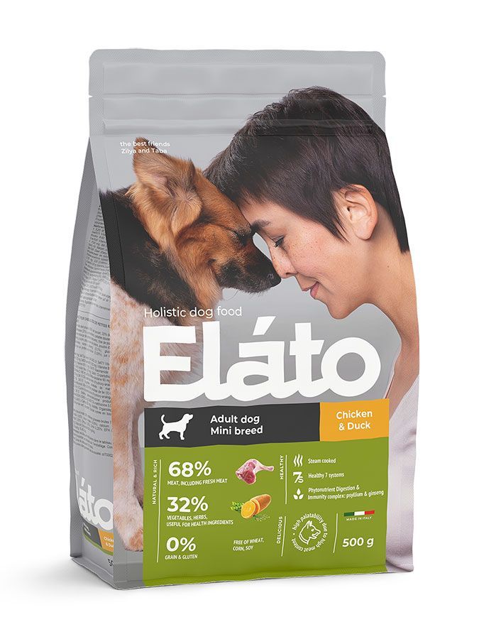 ELATO Holistic с курицей и уткой для мелких пород собак 500г фото, цены, купить