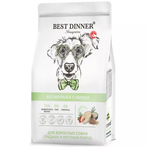 Best Dinner Monoprotein  Medium Maxi Fish&Quinoa для собак ср. и круп. пород с рыбой и киноа 2кг фото Best Dinner Monoprotein  Medium Maxi Fish&Quinoa для собак ср. и круп. пород с рыбой и киноа 2кг фото, цены, купить