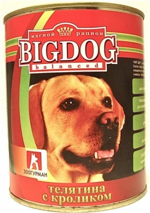 Big Dog для собак Телятина с кроликом
