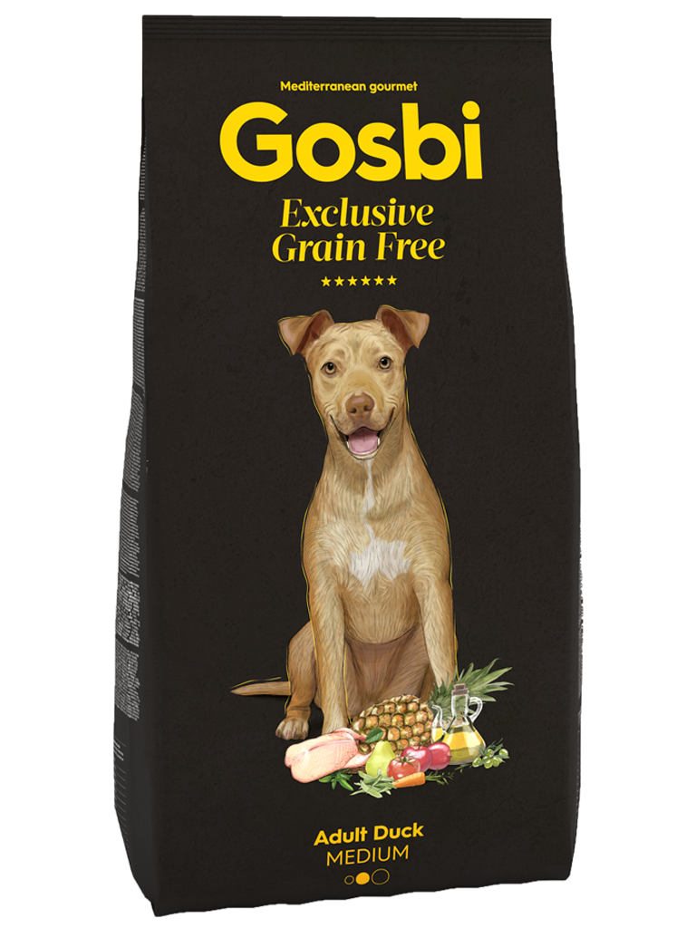 GOSBI EXCLUSIVE GRAIN FREE MEDIUM DUCK  беззерновой с уткой для собак фото, цены, купить