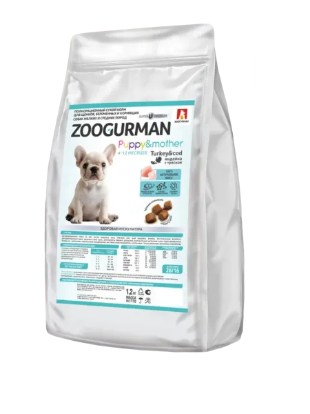 Zoogurman Puppy&Mother  для щенков, беременных и кормящих  ср/мелк пород индейка с треской 1,2кг  фото, цены, купить