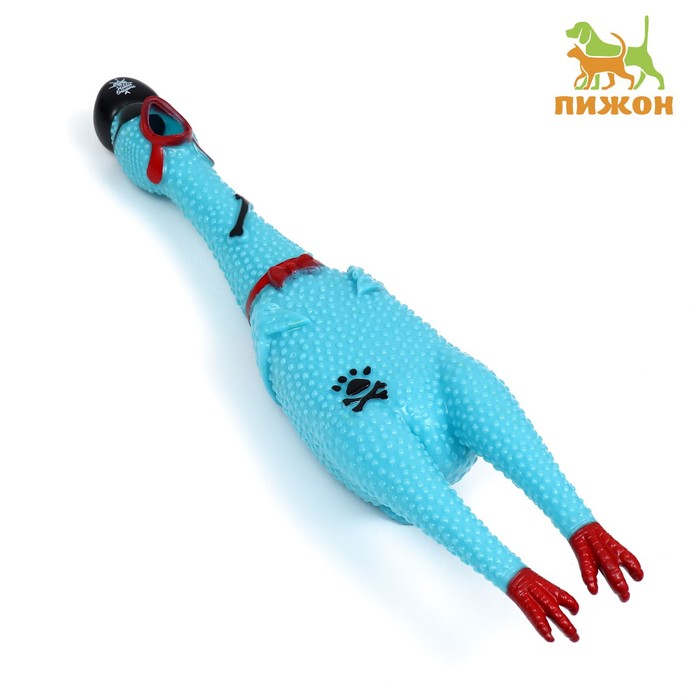 Игрушка пищащая "Курица-пират" для собак, 41 см, голубая фото, цены, купить