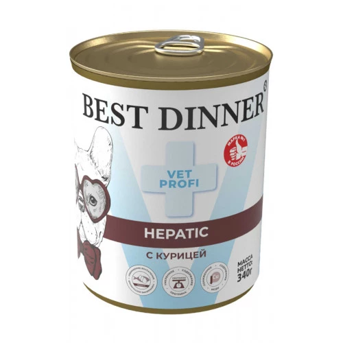 Best Dinner Vet Profi Hepatic консервы  для собак с курицей 340г фото Best Dinner Vet Profi Hepatic консервы  для собак с курицей 340г фото, цены, купить