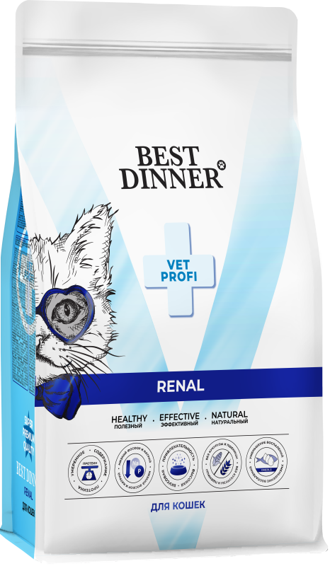 Best Dinner Vet Profi Renal Диетический корм при острой или хронической болезни почек у кошек 7кг фото, цены, купить