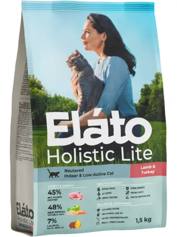 ELATO Holistic Lite Neutered Lamb & Turkey для стерилизованных кошек ягненок, индейка 1,5кг фото, цены, купить