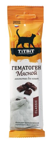 TiTBiT Гематоген Мясной Classic для кошек 30г 1шт фото, цены, купить