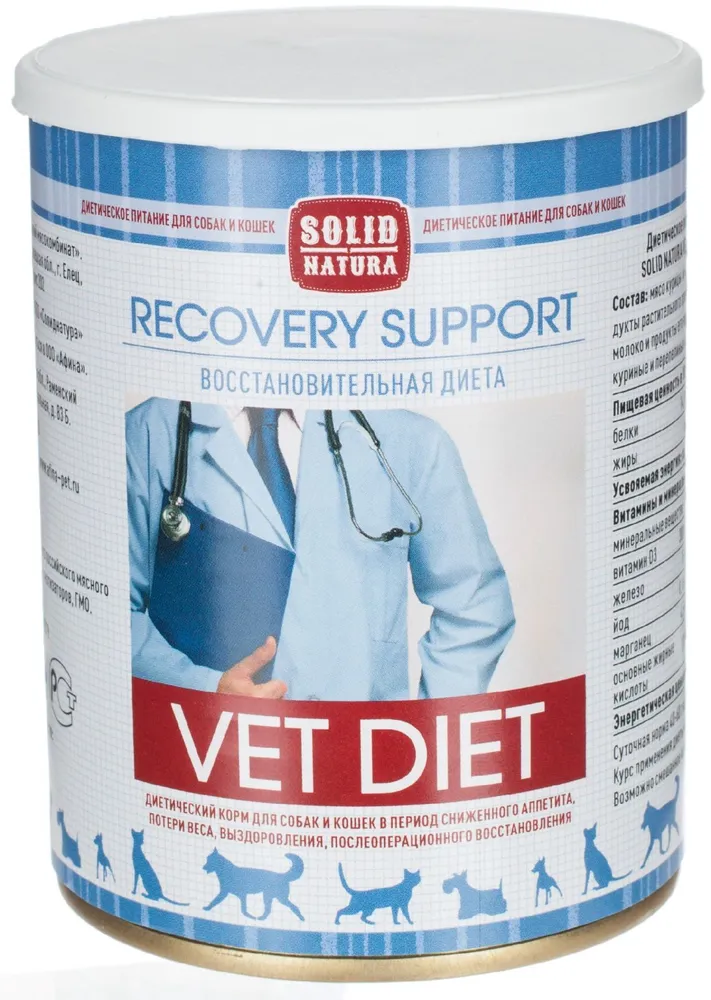 Solid Natura VET Recovery Support консервы в период восстановления, для кошек и собак 340г фото, цены, купить
