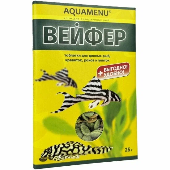 АКВА МЕНЮ ВЕЙФЕР  для донных рыб, креветок и улиток 25г фото, цены, купить