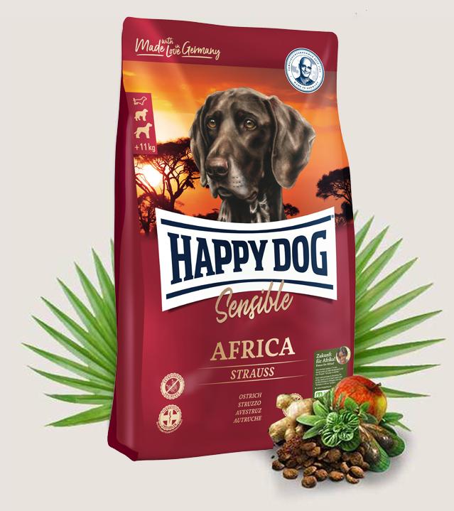 Happy Dog Supreme Sensible Africa африканский страус и картофель для собак 2,8кг фото, цены, купить
