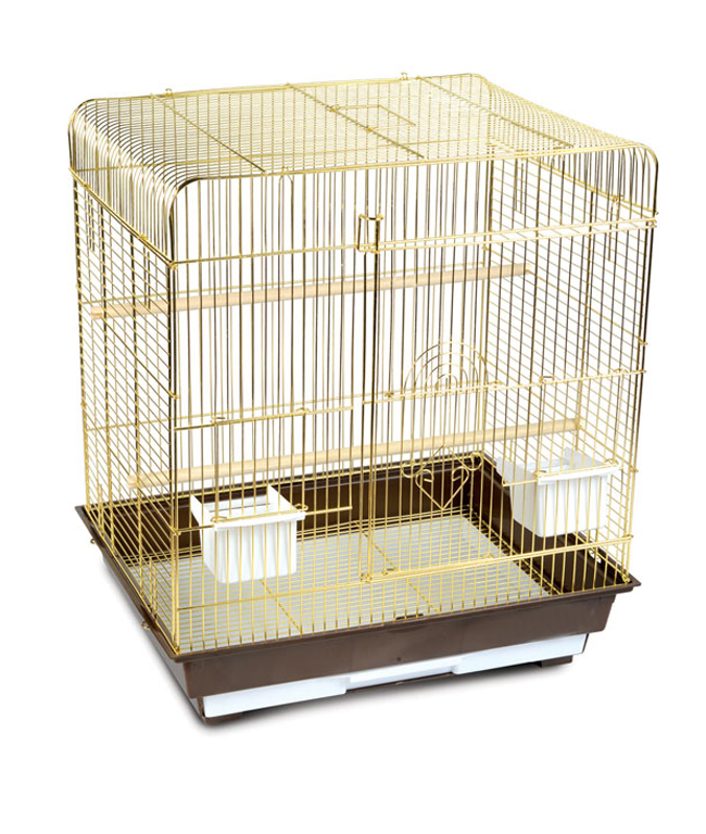 Золотая Клетка для птиц Средняя Квадратная крыша Золото Дверь-в-Дверь фото, цены, купить