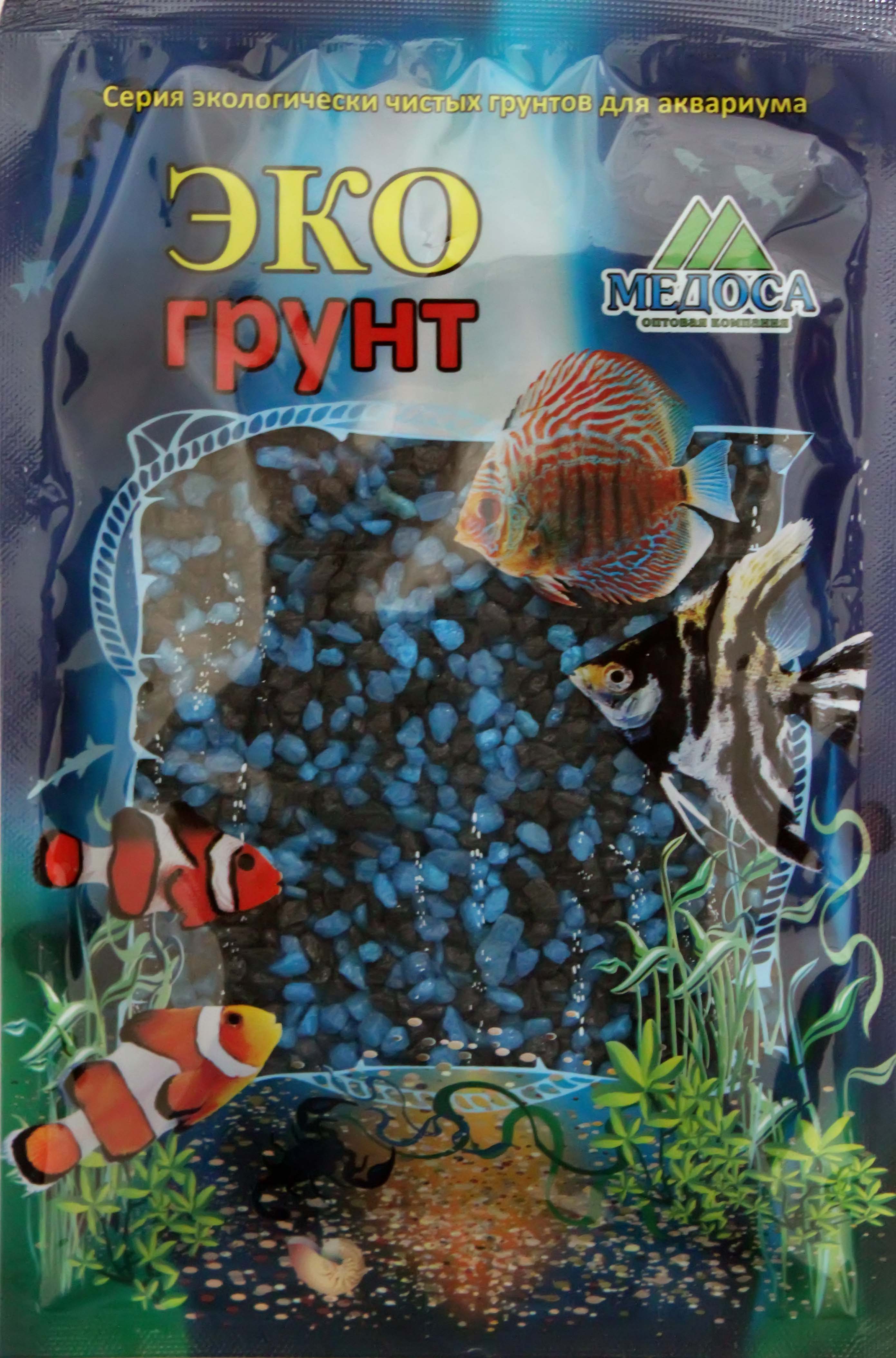Грунт Медоса 7кг 2-5мм Мраморная Крошка чёрно-голубой фото, цены, купить