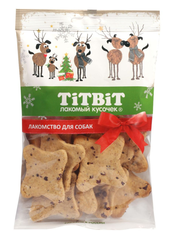 TiTBiT Бисквиты новогодние для собак (Новогодняя коллекция) 110 г 026045 фото, цены, купить