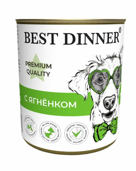 Best Dinner Premium Quality консервы с ягненком 340г для собак фото, цены, купить