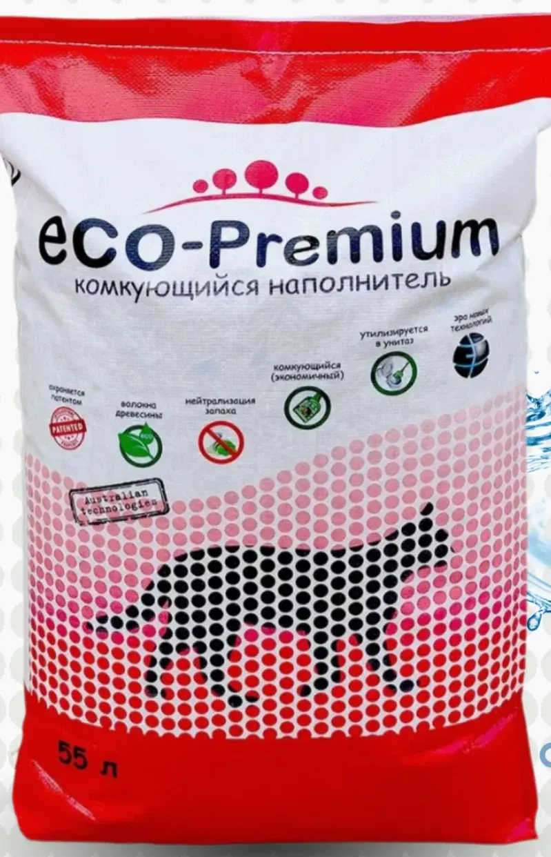 Наполнитель ECO Premium BLUE комкующийся 20кг -55л фото, цены, купить