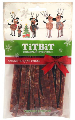 TiTBiT Мраморная нарезка из говядины для собак (Новогодняя коллекция) 80 г 023105 фото, цены, купить