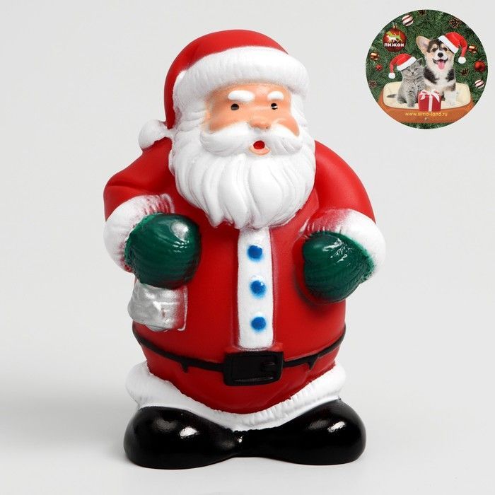 Игрушка пищащая "Дед мороз", виниловая, 7,2 х 5,5 х 10,5 см фото, цены, купить