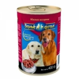 Верные Друзья консервы 400гр кусочки мясного ассорти для собак фото, цены, купить