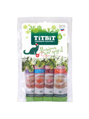 TiTBiT Крем-суп для кошек 4 вкуса *16 шт (Новогодняя коллекция) 026038 фото, цены, купить