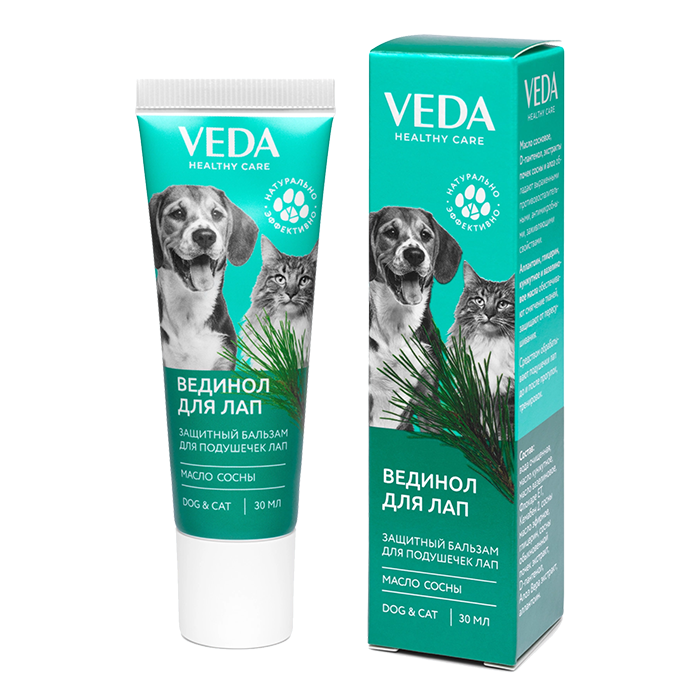 ВЕДИНОЛ бальзам для лап с маслом сосны 30мл фото, цены, купить