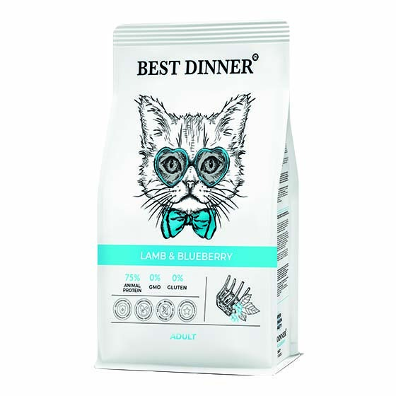 Best Dinner ягненок и голубика  при пищевой аллергии у кошек 10кг фото, цены, купить