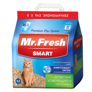 Mr. Fresh Smart древесный комкующийся наполнитель для короткошерстных кошек 4,5л/2,1кг фото, цены, купить