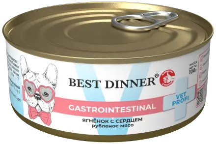 Best Dinner Exclusive VET PROFI Gastro Intenstinal консервы говядина с сердцем 100г для собак фото, цены, купить