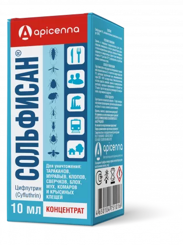 Средство Сольфисан 10 мл д/уничтожения тараканов,блох,муравьев,клопов  фото, цены, купить