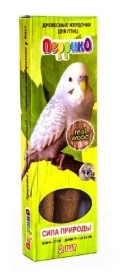 Одинарная древесная жёрдочка "Сила природы" с лакомством для птиц 17*1,8-2,5см  фото, цены, купить