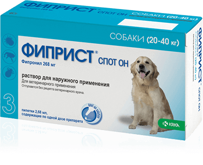ФИПРИСТ спот он для собак 20-40кг (3 пипетки)  фото, цены, купить