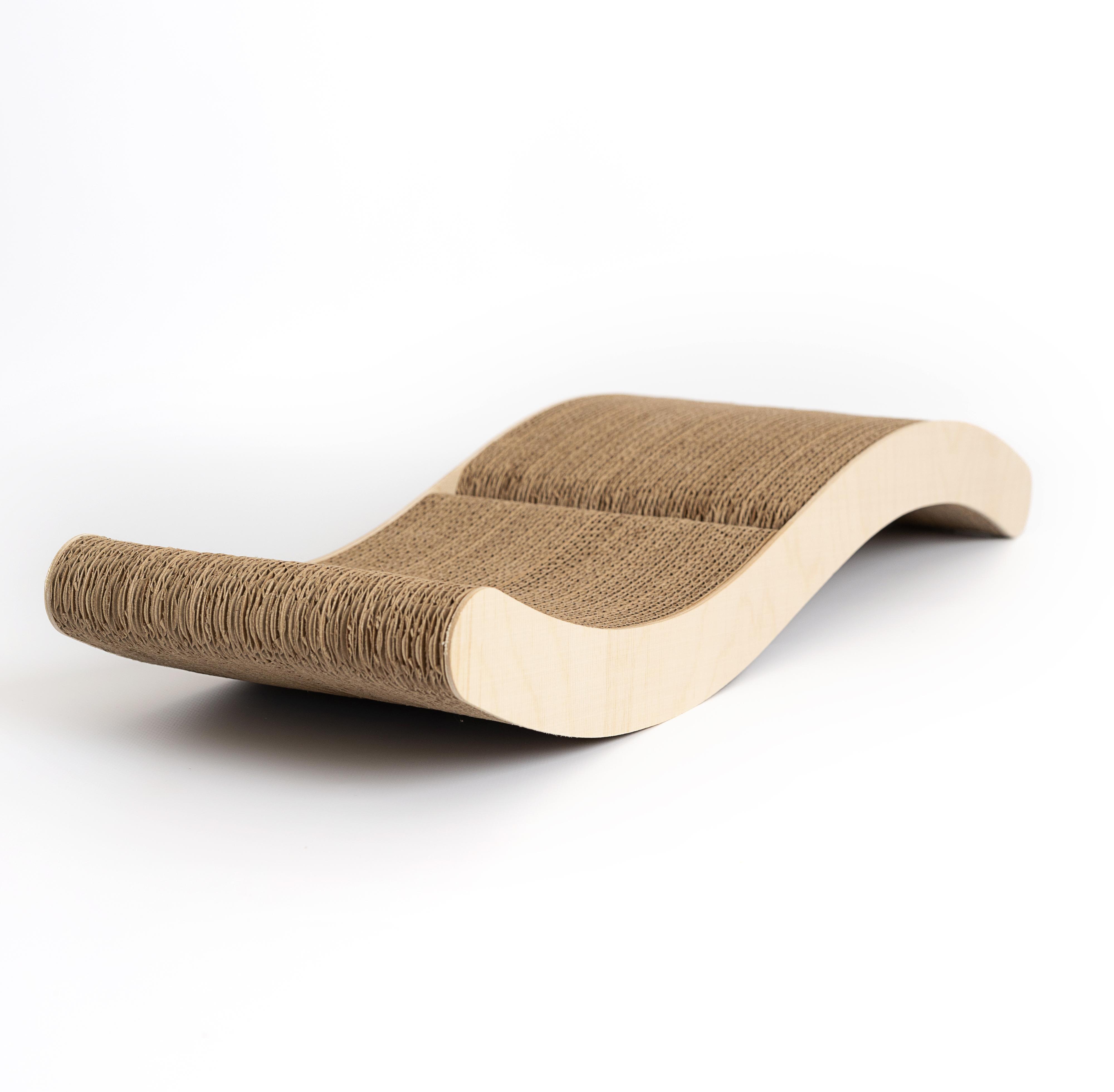 Когтеточка-лежанка картон "Зверьё Моё" змейка 59*21*9см для кошек