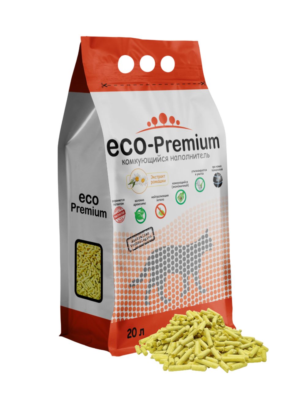Наполнитель ECO Premium Ромашка древесный 20 л-7,6кг фото, цены, купить