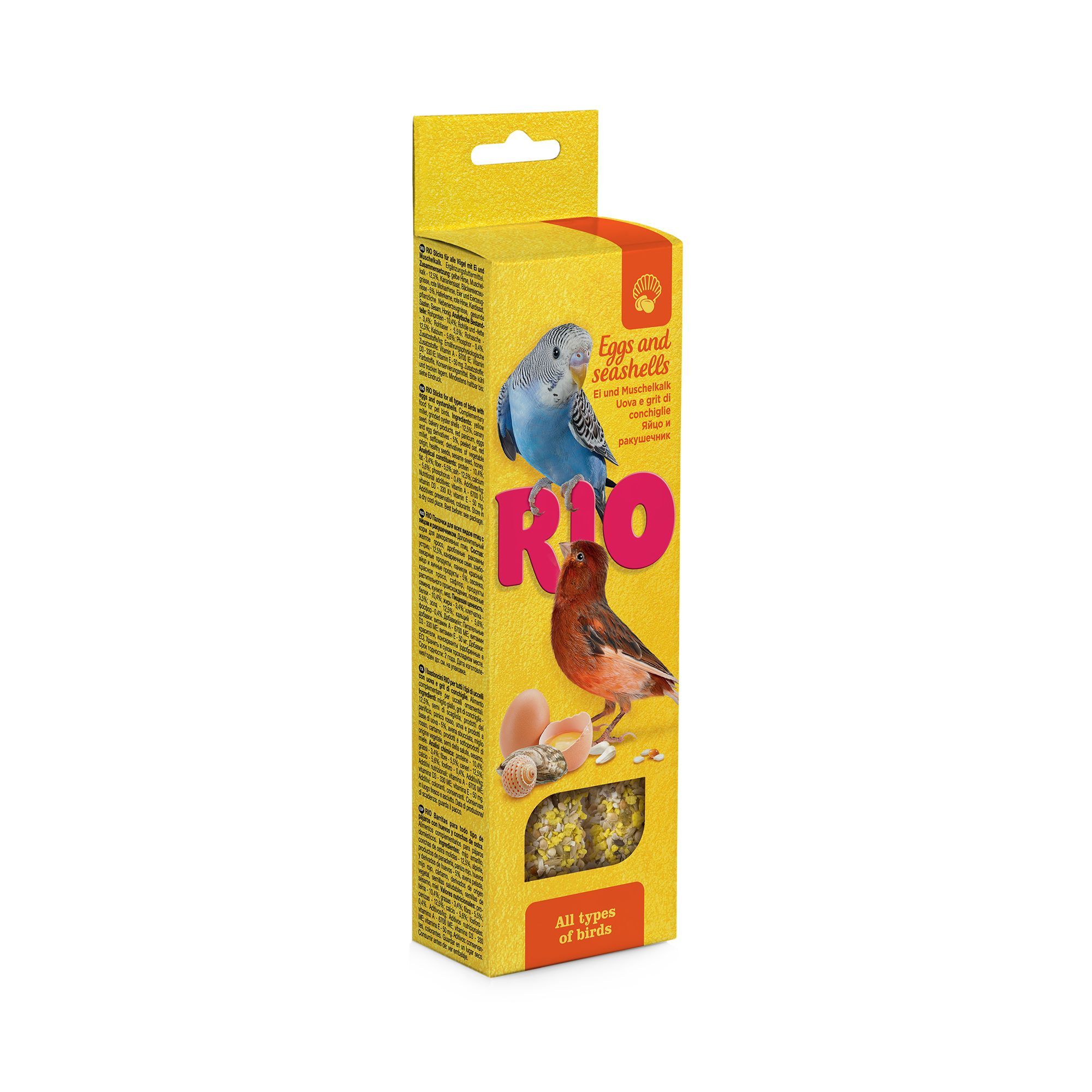 RIO палочки для птиц с яйцом и ракушечником 2*40г  фото, цены, купить