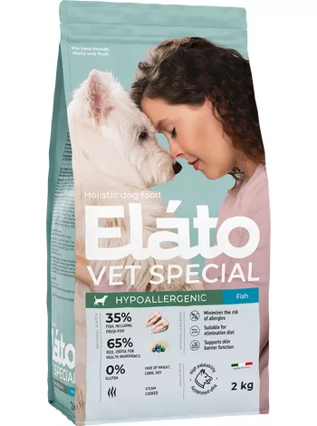 Elato Holistic Vet Special Hypoallergenic для собак с рыбой 2кг фото, цены, купить